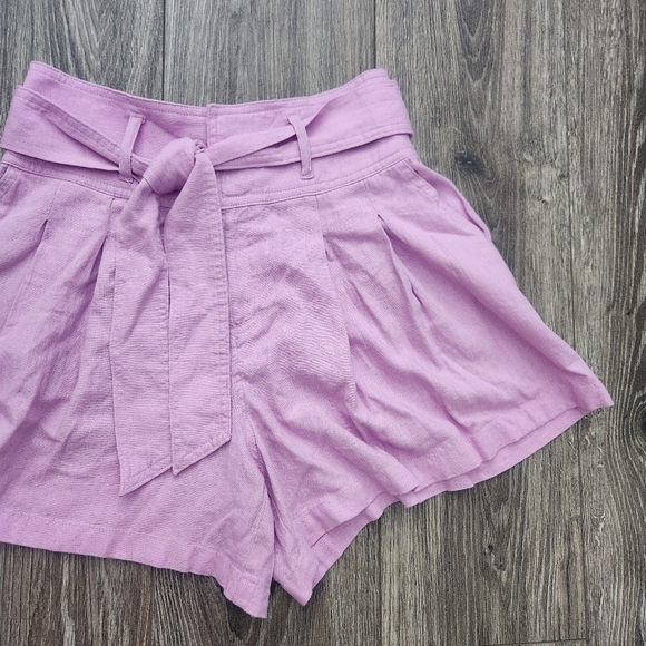 BP Nordstrom Lilac Linen Blend Shorts Tie Waist XS - Picture 4 of 9